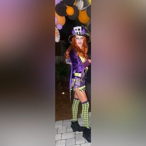 Mad Hatter Costume with Red Wig